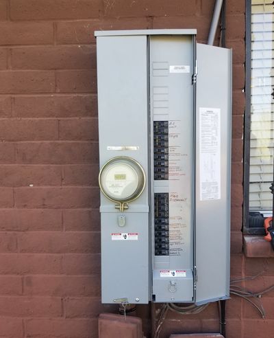 Residential electrical panel or service upgrade completed by Arizona Electrical Solutions in the Tucson area