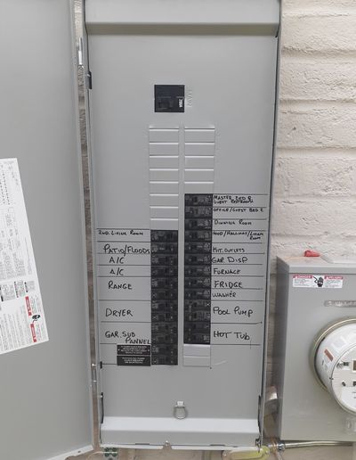 Residential electrical panel or service upgrade completed by Arizona Electrical Solutions in the Tucson area