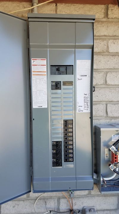 Residential electrical panel or service upgrade completed by Arizona Electrical Solutions in the Tucson area