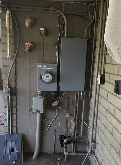 Residential electrical panel or service upgrade completed by Arizona Electrical Solutions in the Tucson area