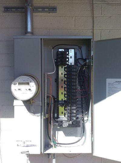 Residential electrical panel or service upgrade completed by Arizona Electrical Solutions in the Tucson area