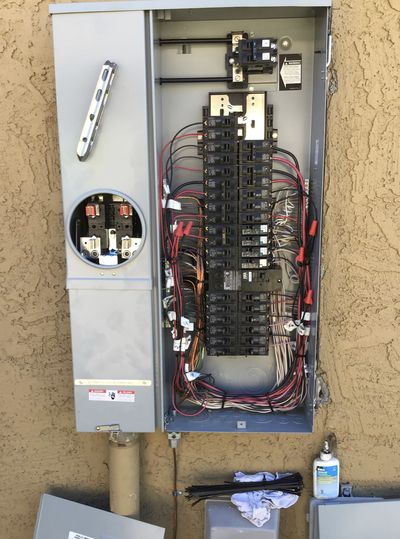 Residential electrical panel or service upgrade completed by Arizona Electrical Solutions in the Tucson area
