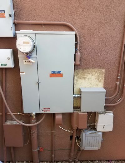Residential electrical panel or service upgrade completed by Arizona Electrical Solutions in the Tucson area