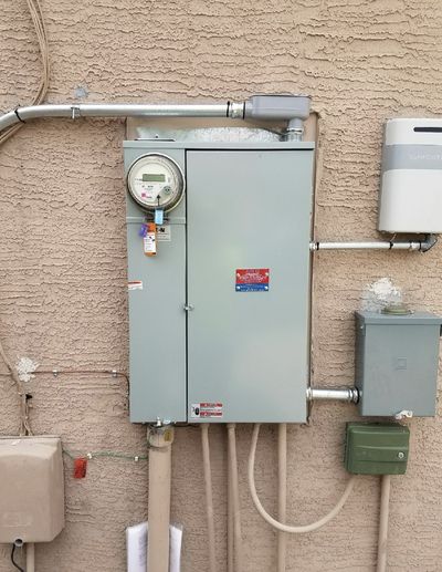 Residential electrical panel or service upgrade completed by Arizona Electrical Solutions in the Tucson area