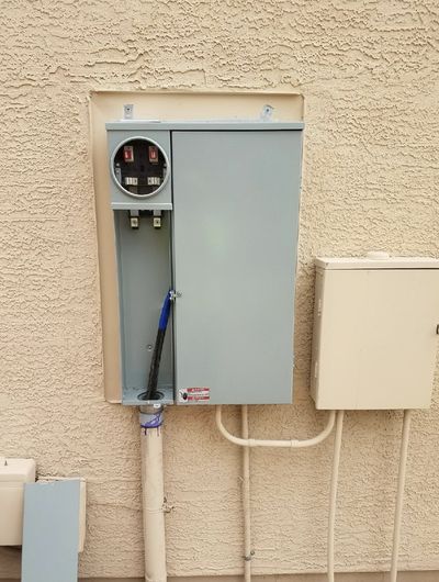 Residential electrical panel or service upgrade completed by Arizona Electrical Solutions in the Tucson area