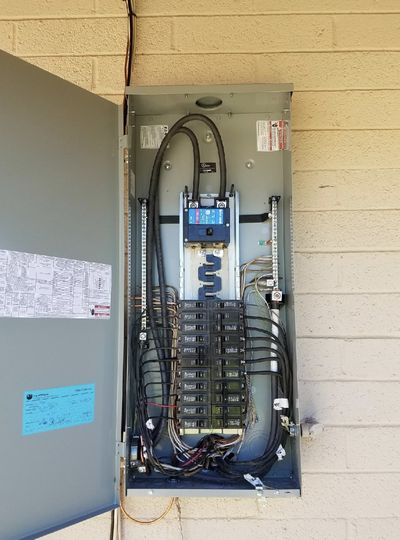 Residential electrical panel or service upgrade completed by Arizona Electrical Solutions in the Tucson area