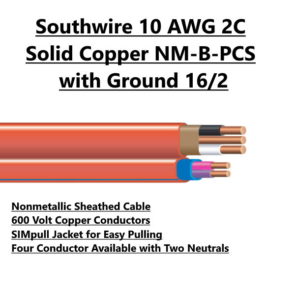 Southwire 10 AWG 2C Solid Copper NM-B-PCS with Ground 16-2 For Sale Tucson