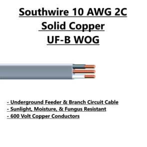 Southwire 10 AWG 2C Solid Copper UF-B