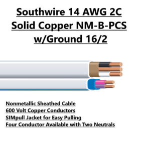 Southwire 14 AWG 2C 7 Solid Copper NM-B-PCS with Ground 16/2 For Sale Tucson