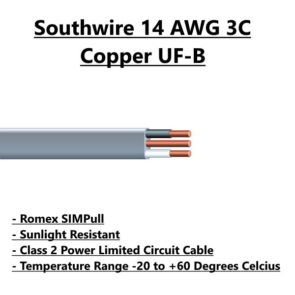 Southwire 14 AWG 3C Solid Copper UF-B Electrical Wire for Sale Tucson