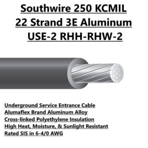 Southwire 250 KCMIL 22 Strand Aluminum 3E USE-2 RHH-RHW-2 Electrical Wire Tucson
