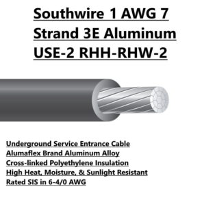 Southwire Aluminum 1 AWG 7 Strand Aluminum RHH-RHW-2