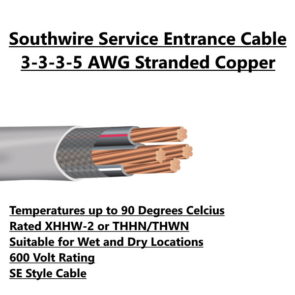 Southwire Service Entrance Cable 3-3-3-5 AWG